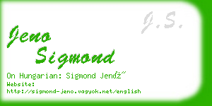 jeno sigmond business card